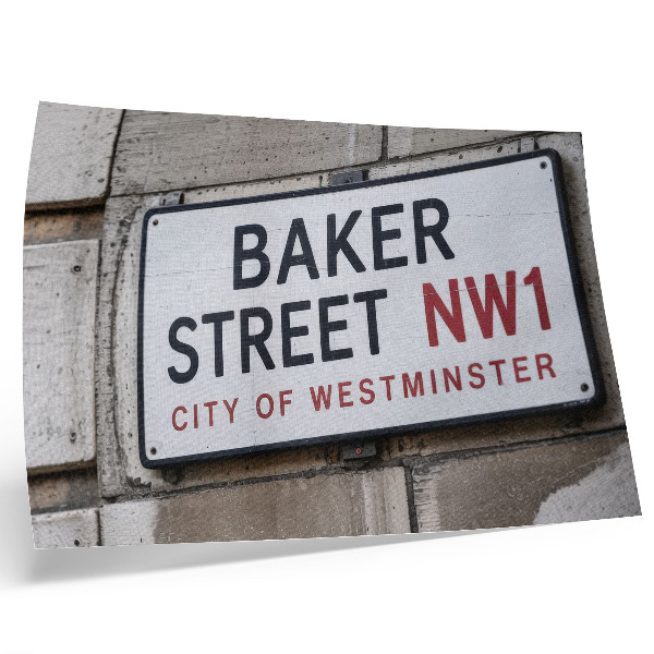 Poster dai colori saturi Segnale stradale di Baker Street e Westminster Street