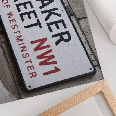 Poster dai colori saturi Segnale stradale di Baker Street e Westminster Street