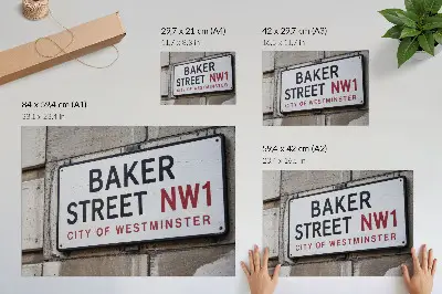 Poster Segnale stradale di Baker Street e Westminster Street con colori saturi