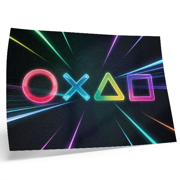 Poster Forme geometriche al neon in movimento