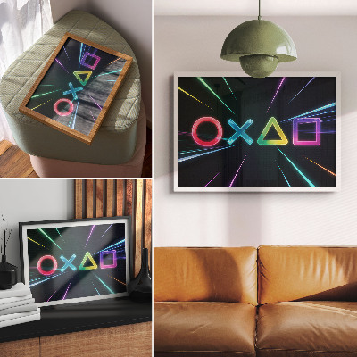 Poster Forme geometriche al neon in movimento