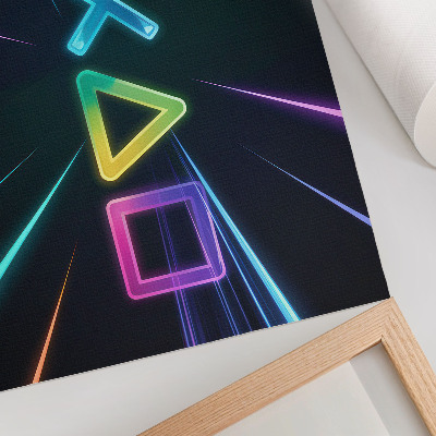 Poster Forme geometriche al neon in movimento