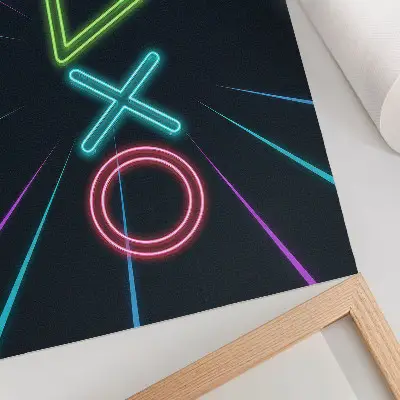 Poster forme al neon con colori dinamici e futuristici saturi