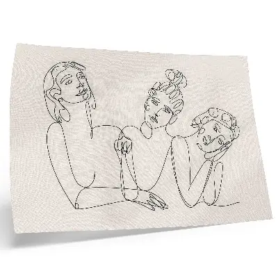 Poster murale di alta qualità linee in bianco e nero con personaggi intimi e delicati
