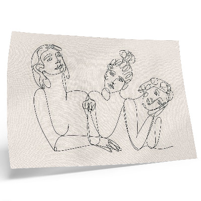 Poster murale di alta qualità Linee in bianco e nero, delicatezza, intimità dei personaggi