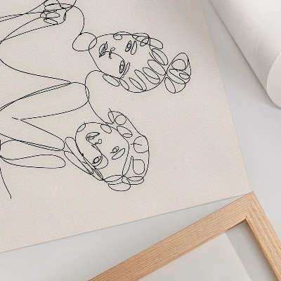 Poster murale di alta qualità Linee in bianco e nero, delicatezza, intimità dei personaggi