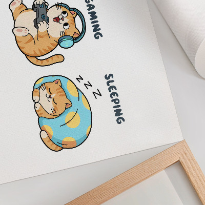 Poster murale di alta qualità Illustrazioni di gatti divertenti e carini