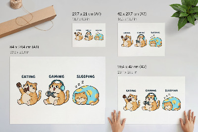 Poster murale di alta qualità Illustrazioni di gatti divertenti e carini