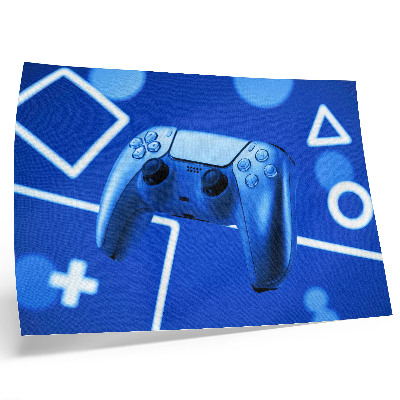 Stampa su tela moderna Controller di gioco con sfondo geometrico blu