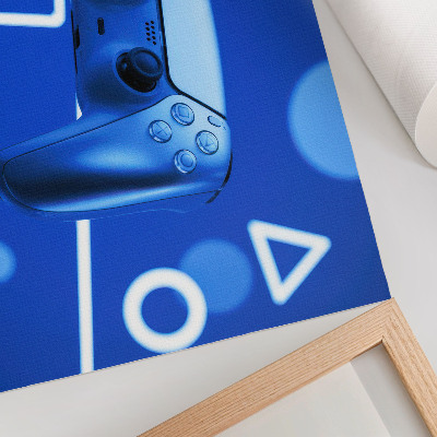 Stampa su tela moderna Controller di gioco con sfondo geometrico blu
