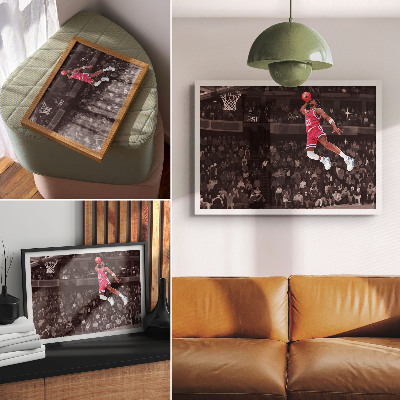 Poster Dinamiche sportive, illustrazione a colori contrastanti