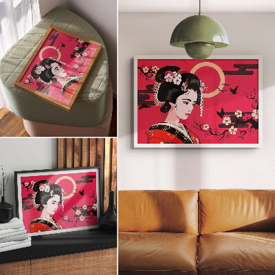Poster dai colori saturi Motivi orientali, composizione floreale moderna
