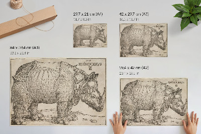 Poster murale di alta qualità Rinoceronte (1515) di Albrecht Dürer