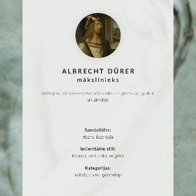 Stampa su tela moderna Disegno di un uomo in latino nella versione di Albrecht Dürer