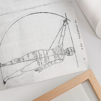 Stampa su tela moderna Disegno di un uomo in latino nella versione di Albrecht Dürer