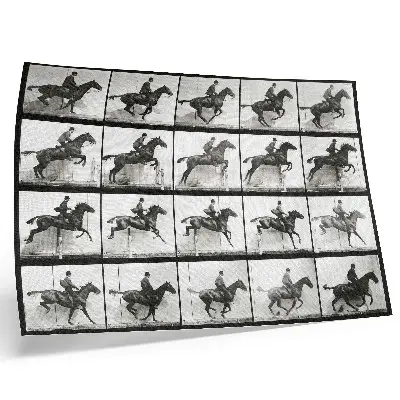 Stampa su tela moderna Tavola 640 di Animal Locomotion (1887) con equitazione fotografica di Eadweard Muybridge