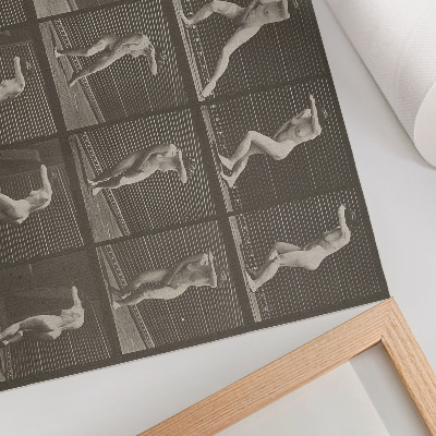 Poster Tavola numero 73. Girarsi sorpreso e fuggire (1887) di Eadweard Muybridge