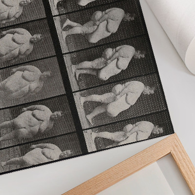 Stampa su tela moderna Donna obesa che cammina. Fototipo tratto da un'opera di Eadweard Muybridge, 1887.