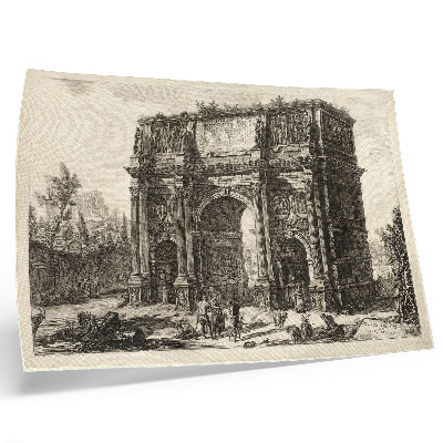 Stampa su tela moderna Veduta dell'Arco di Costantino tratta dalle 