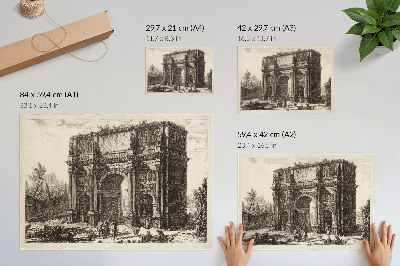 Stampa su tela moderna Veduta dell'Arco di Costantino tratta dalle 