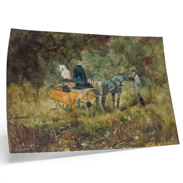 Poster dai colori saturi La trappola (1880), dipinto ad alta risoluzione di Henri de Toulouse-Lautrec