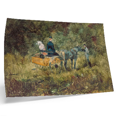 Poster dai colori saturi La trappola (1880), dipinto ad alta risoluzione di Henri de Toulouse-Lautrec