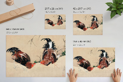 Poster dai colori saturi Dipinti di Katsushika Hokusai 