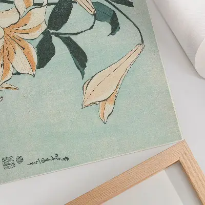Gigli (1833–1834 circa) di Katsushika Hokusai stampa su tela moderna in alta risoluzione