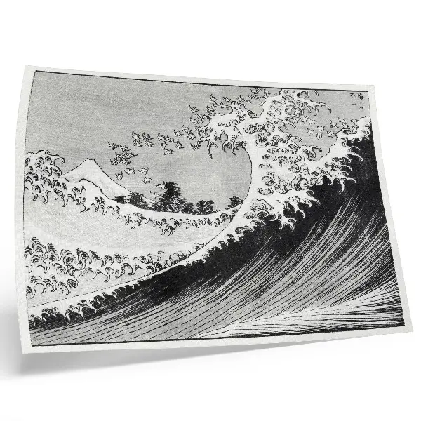 Cento vedute del Monte Fuji di Hokusai stampa xilografica giapponese del 1835 con colori saturi