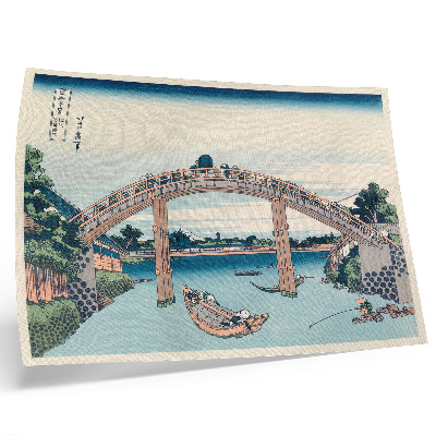 Poster Veduta da sotto il ponte Mannenbashi a Fukagawa, 1985, di Katsushika Hokusai