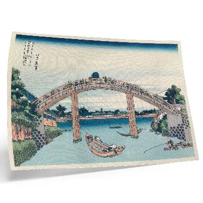 Poster Veduta da sotto il ponte Mannenbashi a Fukagawa di Katsushika Hokusai, 1985