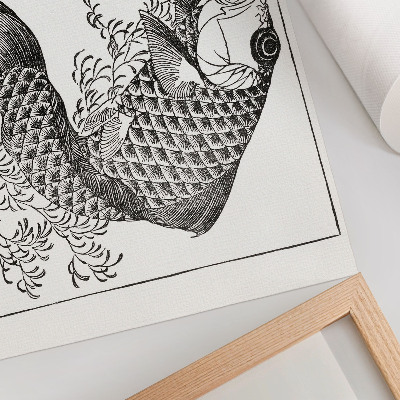 Poster murale di alta qualità La carpa di Hokusai, un'illustrazione giapponese di un animale.