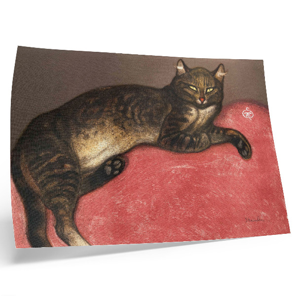 Stampa su tela moderna L'Hiver Chat sur un Coussin (1909) stampa cromolitografica di Théophile Alexandre Steinlen