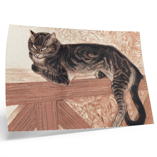 Poster dai colori saturi Gatto su una balaustra di Théophile-Alexandre Pierre Steinlen