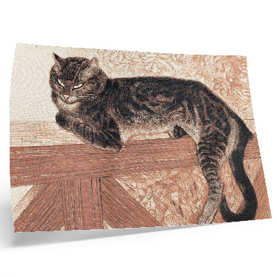 Poster dai colori saturi Gatto su una balaustra di Théophile-Alexandre Pierre Steinlen