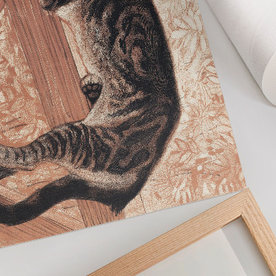Poster dai colori saturi Gatto su una balaustra di Théophile-Alexandre Pierre Steinlen