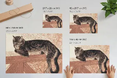 Gatto su una balaustra di Théophile-Alexandre Pierre Steinlen poster dai colori saturi