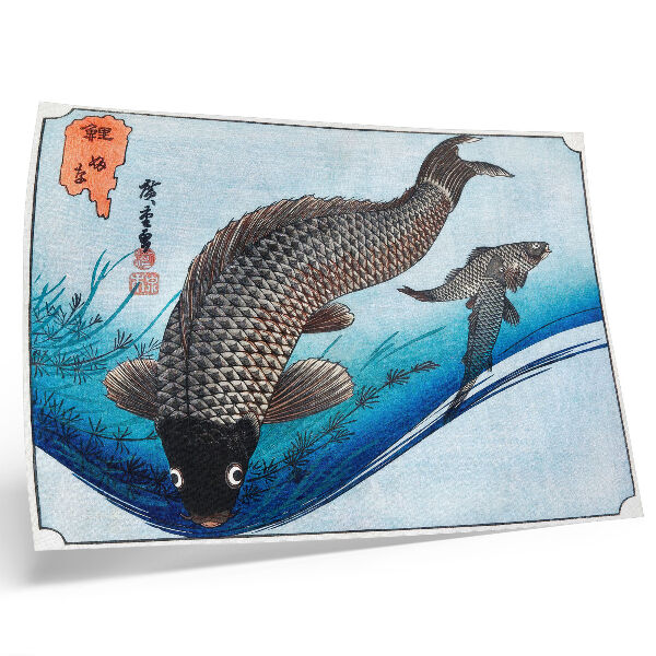 Poster Carpe e carpe cruciane (1830) di Utagawa Hiroshige