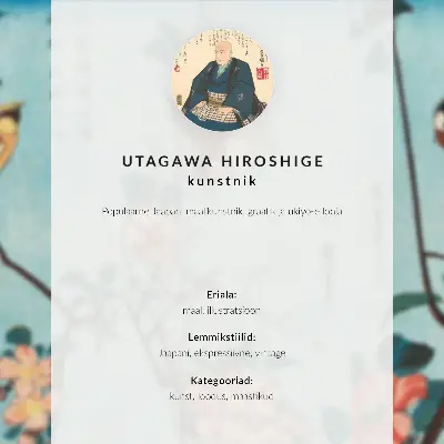 Poster riproduzione dell'opera Carpe e carpe cruciane del 1830 di Utagawa Hiroshige