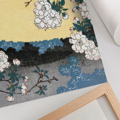 Poster dai colori saturi Fiori di ciliegio giapponesi (1837) – xilografia d'epoca di Utagawa Hiroshige