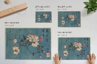 Stampa su tela moderna Stampa xilografica (nishiki-e); inchiostro e colore su carta di Utagawa Hiroshige
