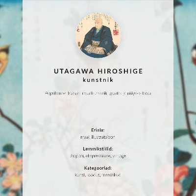 Stampa su tela moderna Stampa xilografica (nishiki-e); inchiostro e colore su carta di Utagawa Hiroshige