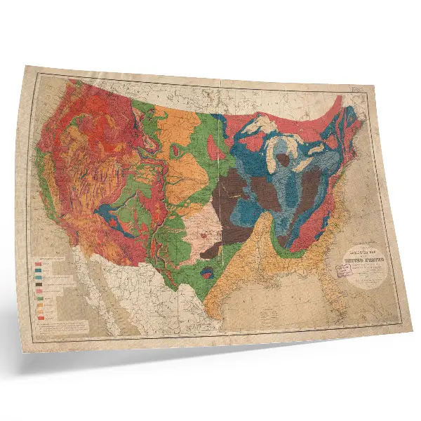 Carta geologica degli Stati Uniti poster