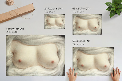 Poster dai colori saturi I seni di una donna esposti: la bellezza rivelata (1828) di Sarah Goodridge