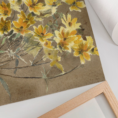 Stampa su tela moderna Fiore giallo con bordo (1915) di Hannah Borger Overbeck