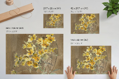 Stampa su tela moderna Fiore giallo con bordo (1915) di Hannah Borger Overbeck