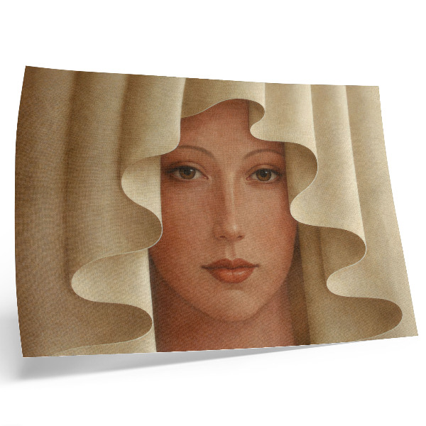 Poster dai colori saturi Una donna con un velo ondulato