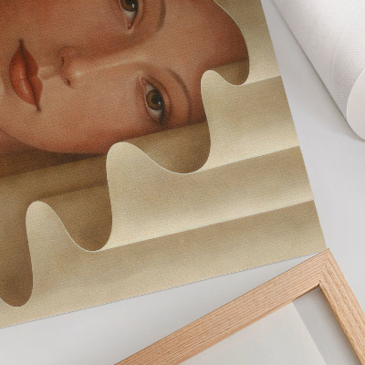 Poster dai colori saturi Una donna con un velo ondulato