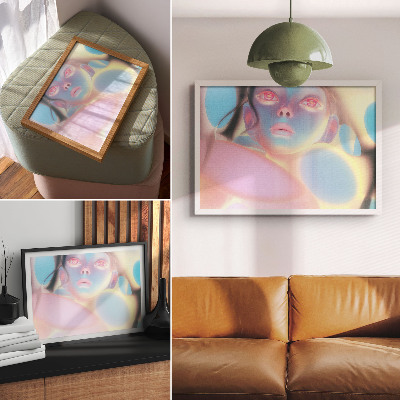 Poster Ritratto astratto con forme colorate