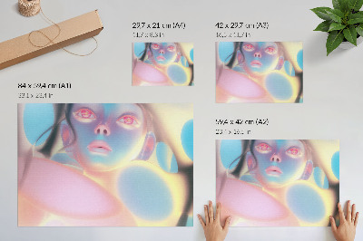 Poster Ritratto astratto con forme colorate